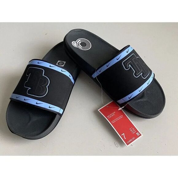 Nike Offcourt Slide MLB Tampa Bay Rays Slides Black Blue DH6993-001 Men’s Sz 7 - Picture 1 of 9